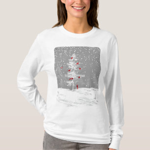 Camiseta Aves rojas, Navidades blancos