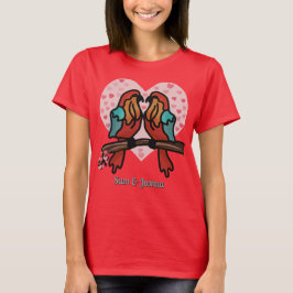 Camiseta Aves románticas minimalistas | Amor