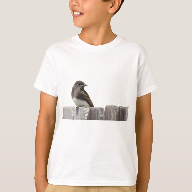Camiseta - Aves sentadas en la cerca (Anverso)