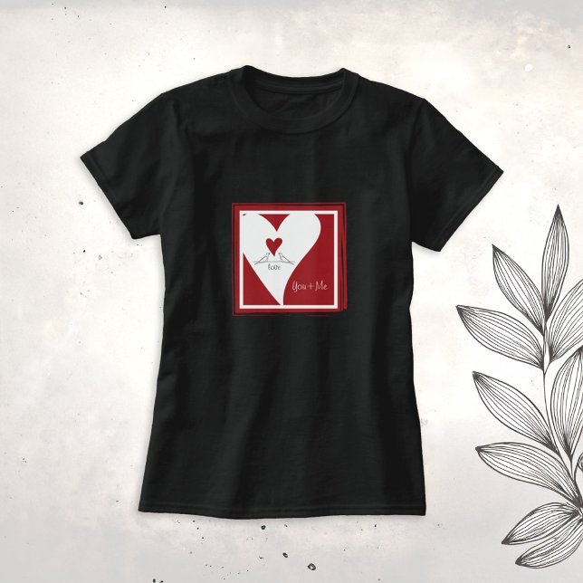 Camiseta Aves simples y modernas en el corazón rojo (Subido por el creador)