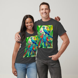 Camiseta Aves tropicales Ilustracion botánico