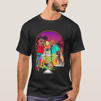 Camiseta Aves tropicales vacacionales en verano loros beben