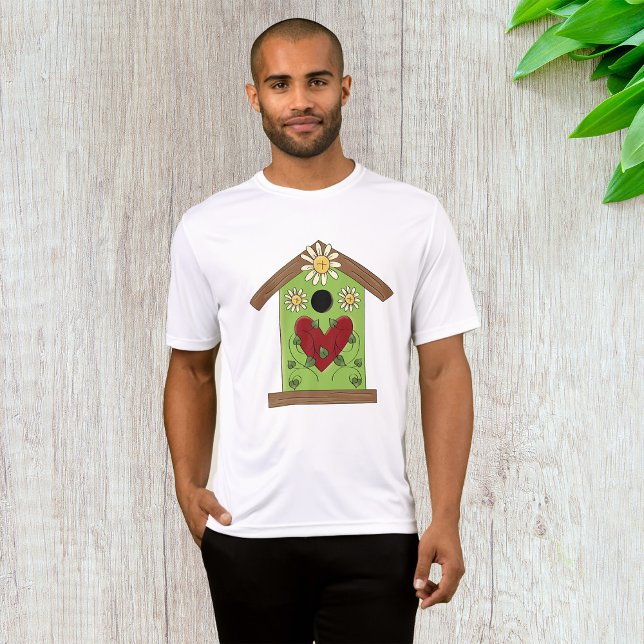Camiseta Aves verdes con corazón y margaritas (Subido por el creador)