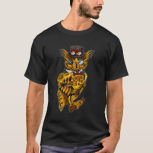 Camiseta Aves Vintage Steampunk Owl Retro Hombres Mujeres A