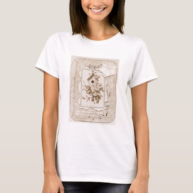 Camiseta Aves Y Casa Shabby Chic (Anverso)
