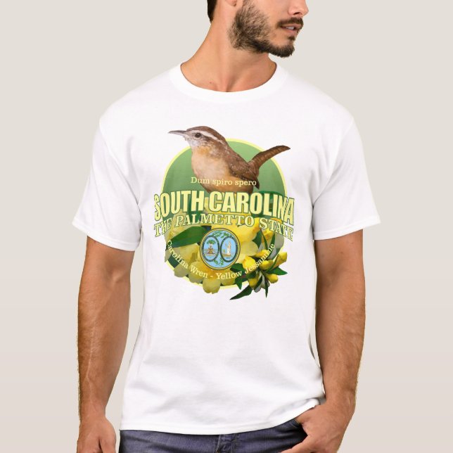 Camiseta Aves y flores del estado de Carolina del Sur (Anverso)