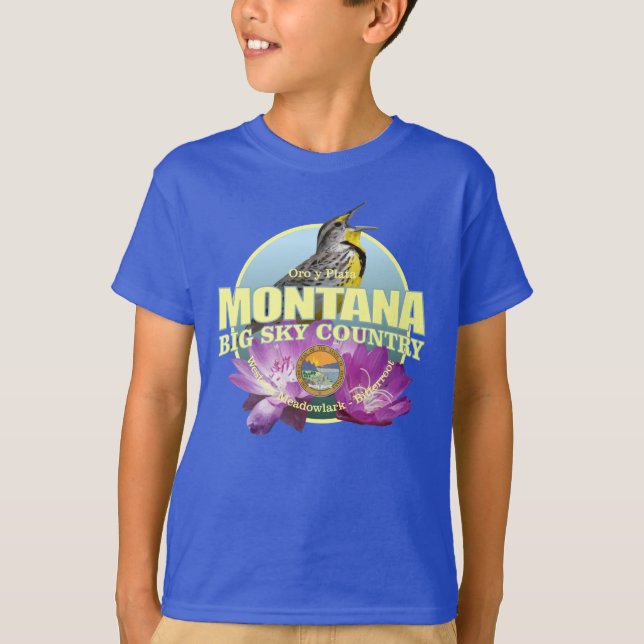 Camiseta Aves y flores del estado de Montana (Anverso)