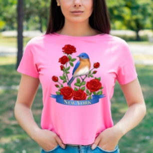 Camiseta Aves y flores del estado de Nueva York