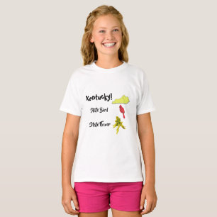 Camiseta Aves y Flores del estado del Mapa de Kentucky
