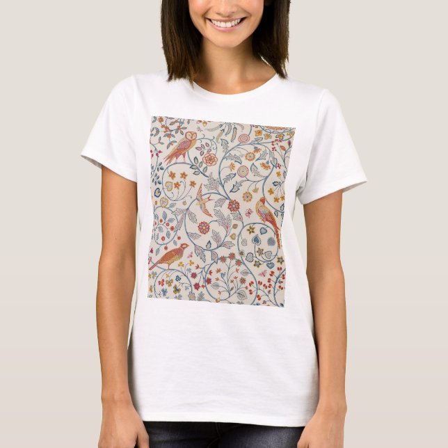 Camiseta Aves y flores, William Morris (Anverso)