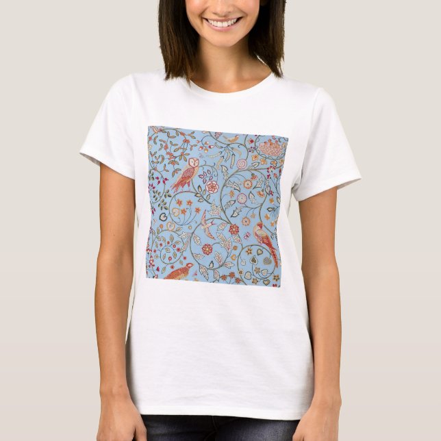 Camiseta Aves y flores, William Morris (Anverso)