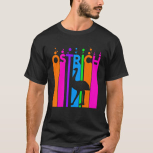 Camiseta Avestruz Animal Arcoíris Burbuja Con Silueta