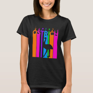 Camiseta Avestruz Animal Arcoíris Burbuja Con Silueta