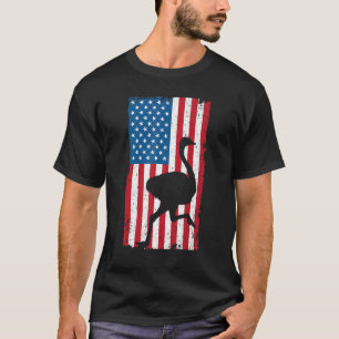 Camiseta Avestruz bandera de EE. UU. América Animal  Pájaro