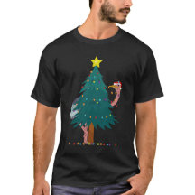 Avestruz divertido de Navidad iluminado