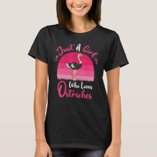Camiseta Avestruz Vintage Solo Una Chica Que Ama Avestruz