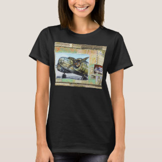 Camiseta Aviación 8 Bella+Lienzo Relajado Fit,V-Neck T-Shir