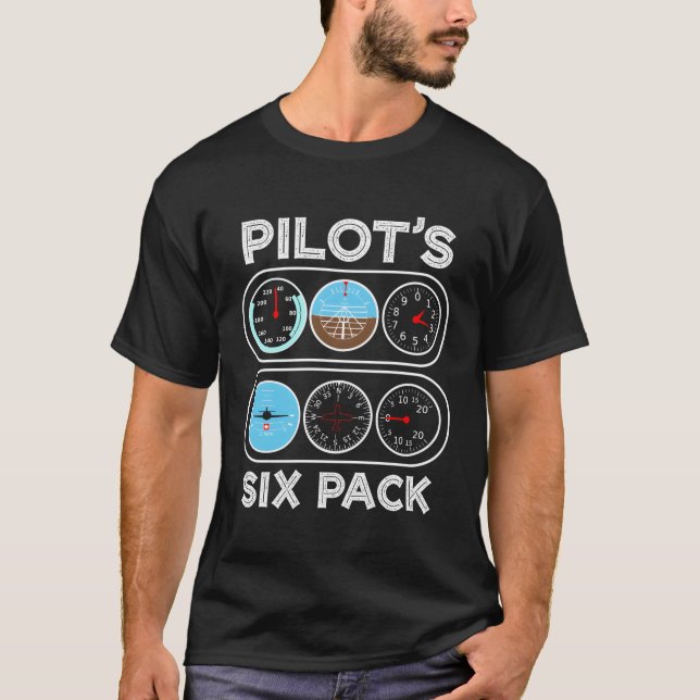 Camiseta Aviación De Seis Instrumentos De Vuelo Del Paquete (Anverso)