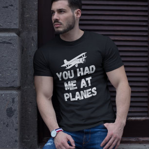 Camiseta Aviación Divertida ‘Me Tenías En Aviones’ Tipograf