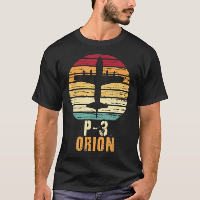 Camiseta Aviación Orion de bloqueo de época P-3 (Anverso)