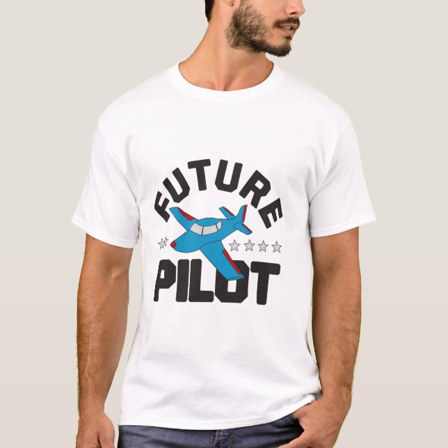 Camiseta Aviación para niños que vuelan en un avión piloto  (Anverso)