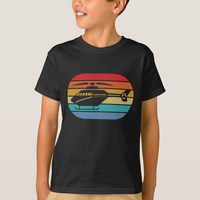 Camiseta Aviación Retro de Helicóptero Cute (Anverso)