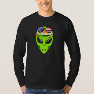 Camiseta Aviador alienígena Patriótico Gafas de sol Bandera