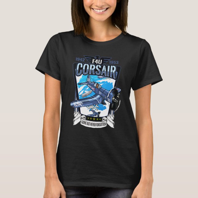 Camiseta Aviador americano F4u Corsair Ww2 Aeronave Carrier (Anverso)