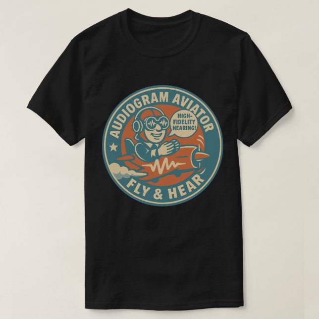 Camiseta Aviador de audio Fly & Hear (Diseño del anverso)