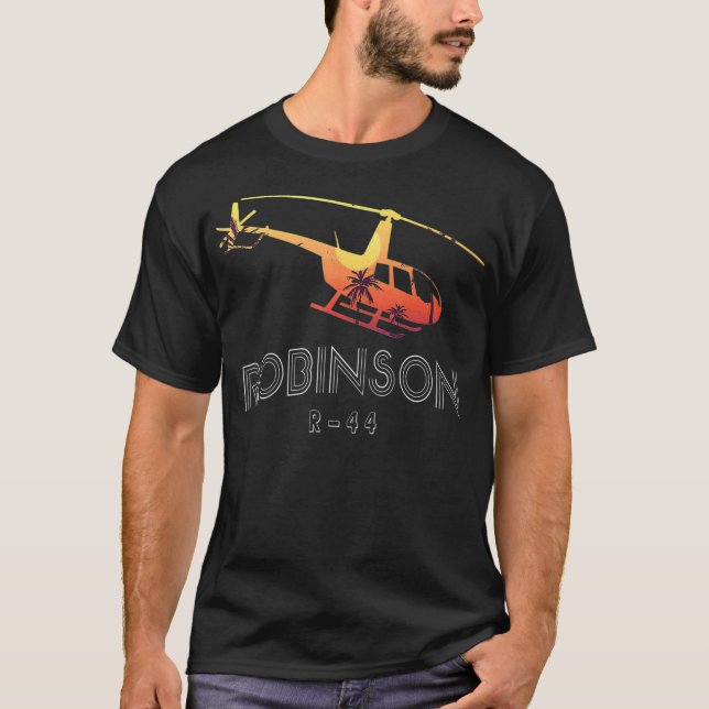 Camiseta Aviador de aviación Robinson R44 Helicóptero Helo (Anverso)