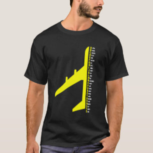 Camiseta Aviador de avión del piloto de alfabetos fonético
