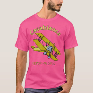 Camiseta Aviador de coordenadas de vuelo de Casablanca
