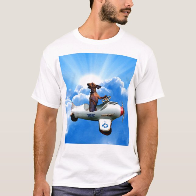 Camiseta "Aviador del Dachshund" diseñado por Zermeno (Anverso)