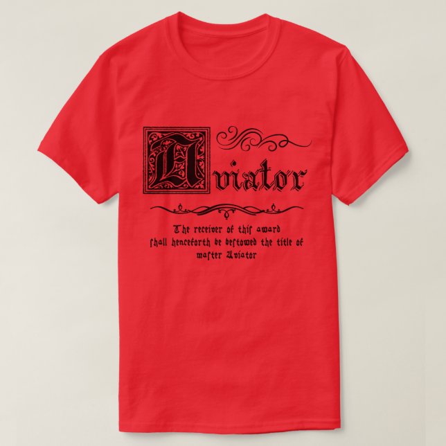 Camiseta Aviador maestro medieval (Diseño del anverso)