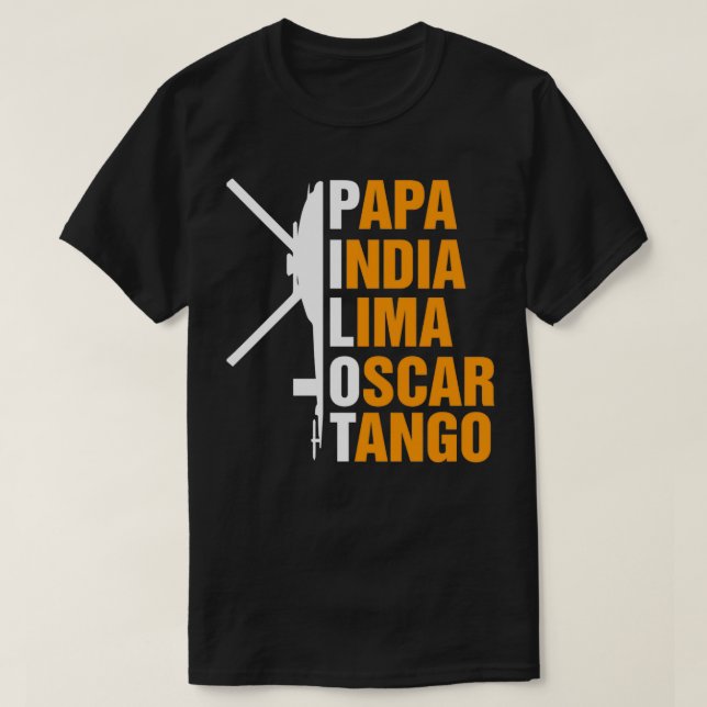 Camiseta Aviador militar de helicóptero piloto  (Diseño del anverso)
