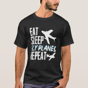 Camiseta Aviador piloto de aviones de repetición de vuelo d