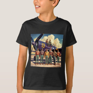 Camiseta Aviadores negros retro historia negra segunda guer