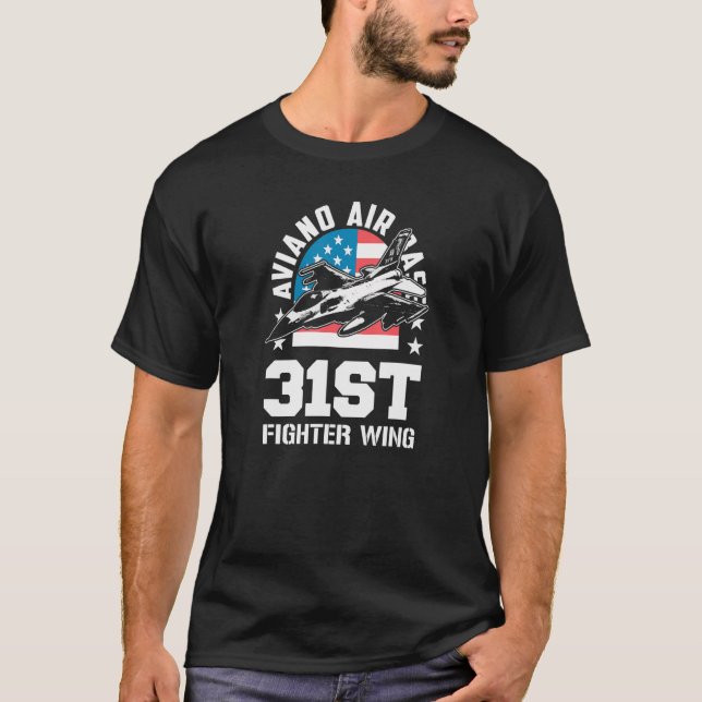 Camiseta Aviano Air Base 31st Fighter Wing Italia Souvenir_ (Anverso)