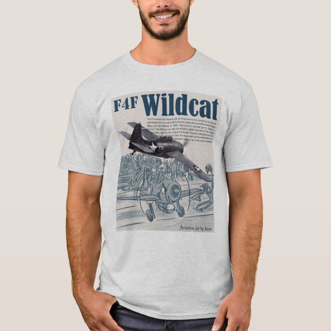 Camiseta Aviation Art T-shirt “F4F Wildcat" (Anverso)