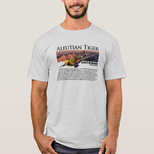 Camiseta Aviation Art T-shirt “P-40 Aleutian Tiger " (Anverso)