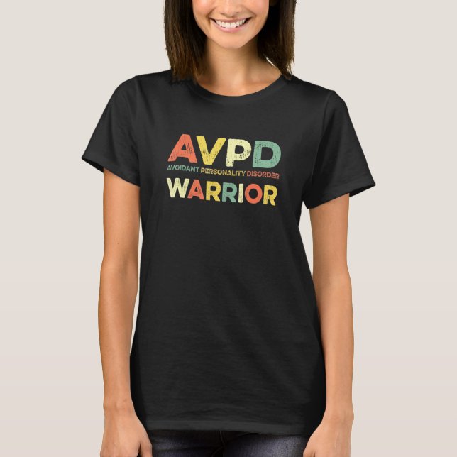 Camiseta Avid Awarene, guerrero de desorden personal evitan (Anverso)
