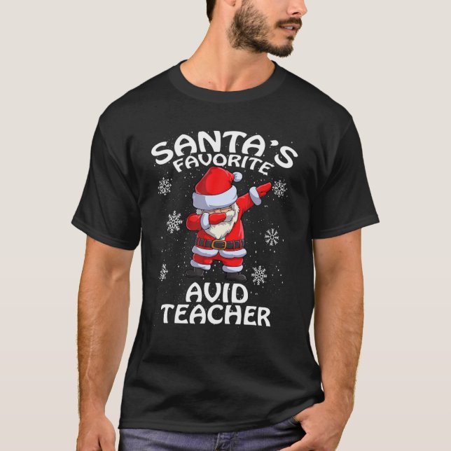 Camiseta Ávidos Navidades de profesores favoritos de Santa  (Anverso)