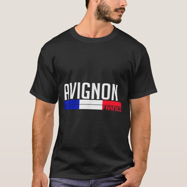 Camiseta Avignon France Flag Travel Souvenir For Locals And (Anverso)