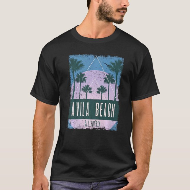 Camiseta Avila Beach California CA Vaporwave Retro (Anverso)