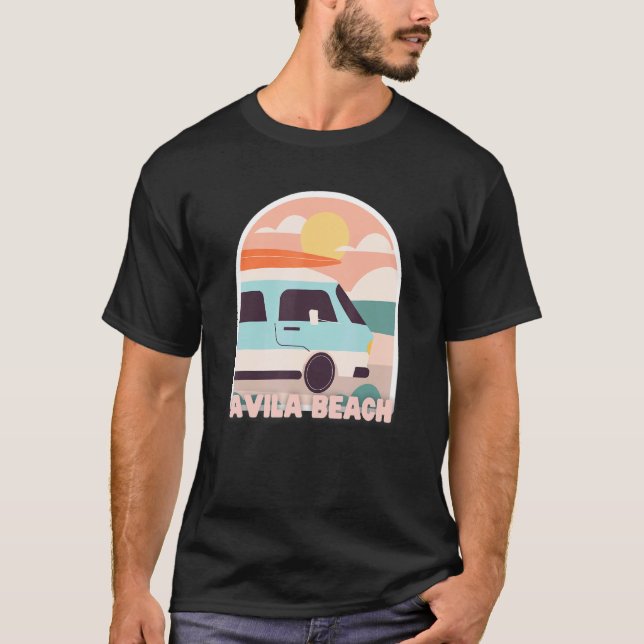 Camiseta Avila Beach Retro Pastel Colores Sun & Surfing Van (Anverso)