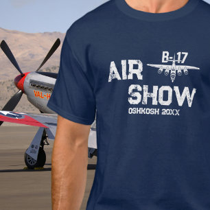 Camiseta Aviões Antiguos B-17 Espectáculo Aéreo Militar de 