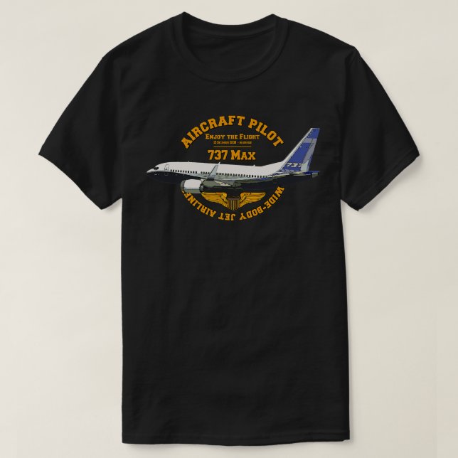 Camiseta Avión 737 Max WideBody Jet (Diseño del anverso)