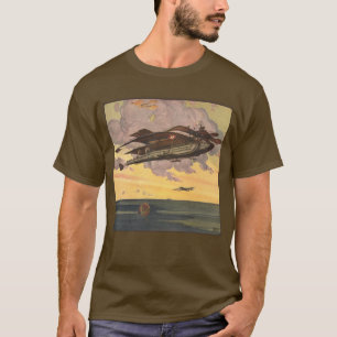 Camiseta Avión aéreo de ciencia ficción vintage