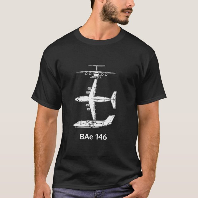 Camiseta Avión aeroespacial británico 146 bae146 de barrido (Anverso)