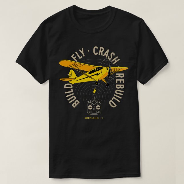 Camiseta Avión amarillo RC Avión Modelo Avión Construir Fly (Diseño del anverso)